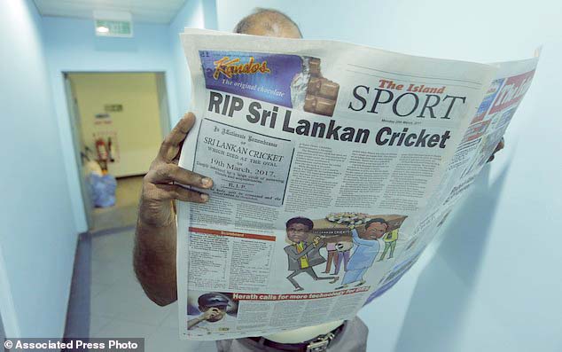 ಶ್ರೀಲಂಕಾ ದಿನಪತ್ರಿಕೆಯಿಂದ ಲಂಕಾ ಕ್ರಿಕೆಟ್ ತಂಡಕ್ಕೆ ‘ಶ್ರದ್ದಾಂಜಲಿ’